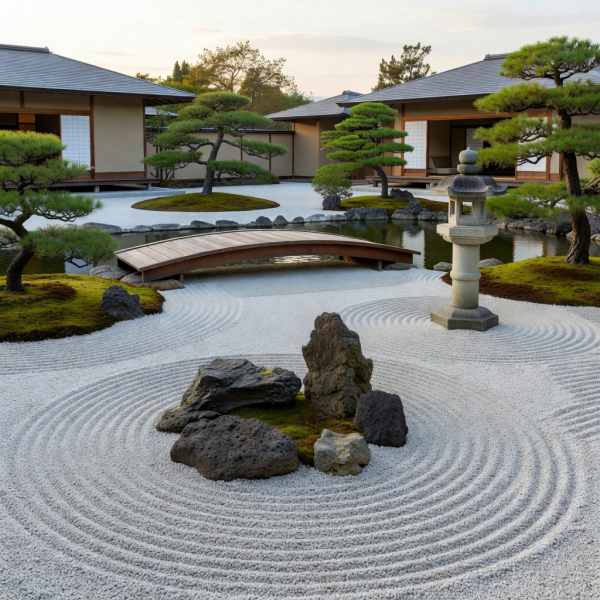 Serene Japanese Zen Garden at Sora Shift Resort